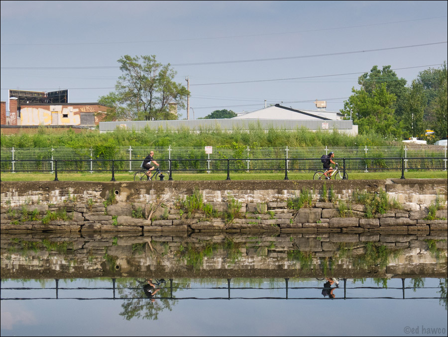 Along the Lachine Canal bicycle path