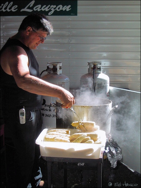 Corn and Phone. Jean-Talon Market, Montreal