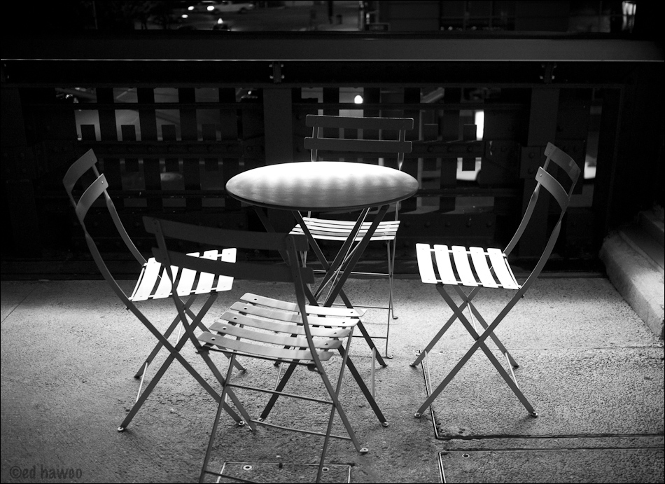 Chairs on the High Line at Night
