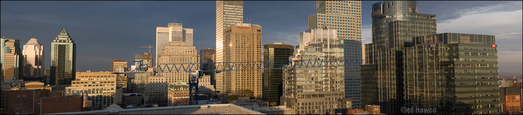 Evening Panorama with Construction Crane