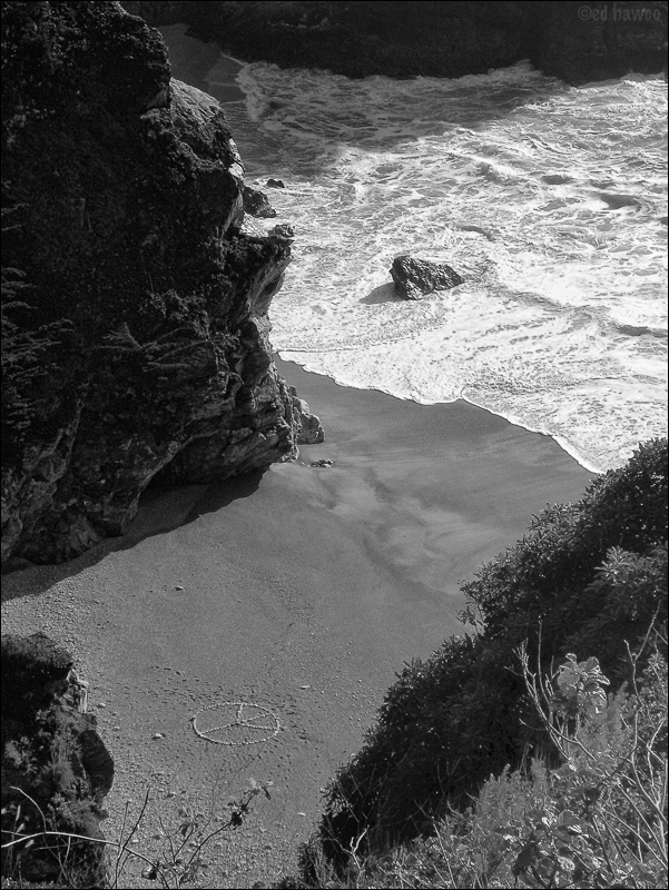 Peace on Beach. Julia Pfeiffer Beach, Big Sur, California