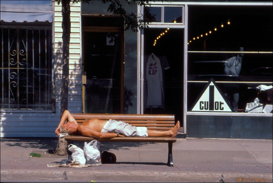 Street Sleeper. Boul. St. Laurent, Montreal